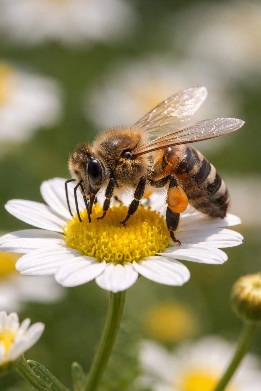 Včela sající nektar